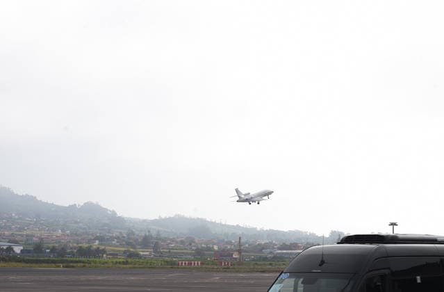 Farewell ceremony to Pope Leo XIV at Tenerife North Airport Pope Leo XIV inside the Falcon aircraft lent by Casa Real after the official farewell ceremony at Tenerife North International Airport Los Rodeos, on June 12, 2026, in San Cristobal de La Laguna, Santa Cruz de Tenerife, Canary Islands Spain This institutional act developed before the highest political and ecclesiastical authorities before his departure by plane to Rome at 15  Copyright: xEloisaxPÃ rezx xACFIx 7592668