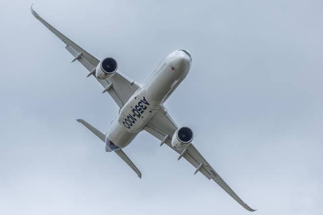 Flugprogramm mit dem Airbus 350- 1000 Flugprogramm mit dem Airbus 350- 1000 bei der ILA in Berlin-Brandenburg am 12.06.2026. Berlin Deutschland *** Flight program with the Airbus 350 1000 Flight program with the Airbus 350 1000 at the ILA in Berlin Brandenburg on 12 06 2026 Berlin Germany