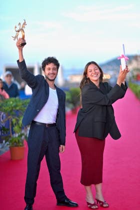 40th Cabourg Film Festival Day 3 FC Aurélien Peyre awarded Best First Movie and Anja Verderosa awarded Premier Rendez Vous Feminin Prize attends the red carpet during Day Three of the 40th Cabourg Film Festival on June 12, 2026 in Cabourg, France. Photo by Franck Castel ABACAPRESS.COM Cabourg  Copyright: xCastelxFranck ABACAx