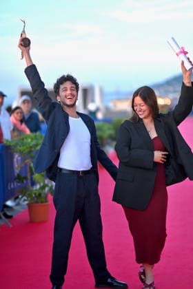40th Cabourg Film Festival Day 3 FC Aurélien Peyre awarded Best First Movie and Anja Verderosa awarded Premier Rendez Vous Feminin Prize attends the red carpet during Day Three of the 40th Cabourg Film Festival on June 12, 2026 in Cabourg, France. Photo by Franck Castel ABACAPRESS.COM Cabourg  Copyright: xCastelxFranck ABACAx