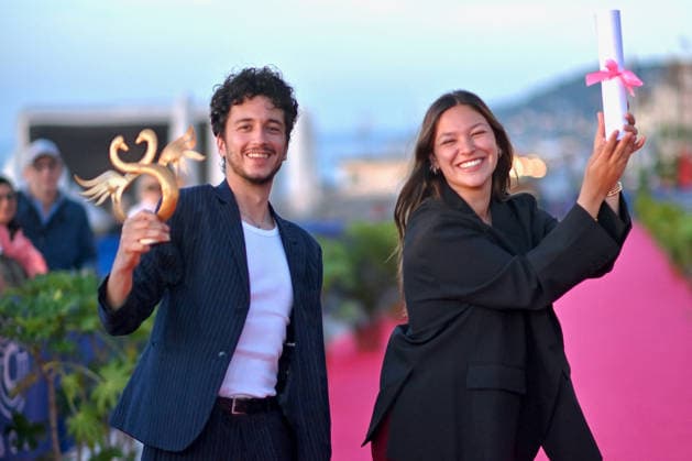 40th Cabourg Film Festival Day 3 FC Aurélien Peyre awarded Best First Movie and Anja Verderosa awarded Premier Rendez Vous Feminin Prize attends the red carpet during Day Three of the 40th Cabourg Film Festival on June 12, 2026 in Cabourg, France. Photo by Franck Castel ABACAPRESS.COM Cabourg  Copyright: xCastelxFranck ABACAx