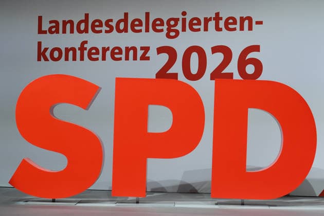 Landesdelegiertenkonferenz 2026 am 13.06.2026 im The Frame in Düsseldorf Symbolfoto: Logo Schriftzug Landesdelegiertenkonferenz 2026 SPD *** State Delegates Conference 2026 on 13 06 2026 at The Frame in Düsseldorf Symbol photo Logo Lettering State Delegates Conference 2026 SPD xRx