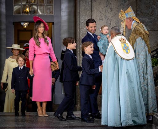 13-06-2026 Sweden Te Deum on the occasion of the celebration of the King and Queens Golden wedding anniversary in Stockholm. Princess Sofia and Prince Carl Philip with Prince Alexander, Prince Gabriel and Prince Julian Â  Copyright: xPPEx