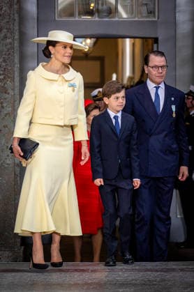 13-06-2026 Sweden Te Deum on the occasion of the celebration of the King and Queens Golden wedding anniversary in Stockholm. Prince Daniel and Crown Princess Victoria with Princess Estelle and Prince Oscar Â  Copyright: xPPEx