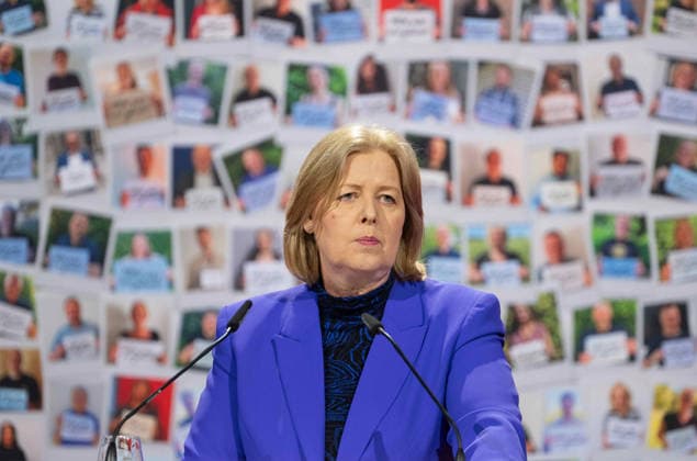 Baerbel BAS, Bärbel, Bundesarbeitsministerin, SPD-Bundesvorsitzende, bei ihrer Rede Landesdeligiertenkonferenz der NRWSPD, SPD Nordrhein-Westfalen in Duesseldorf am 13.06.2026, *** Baerbel BAS, Bärbel, Federal Minister of Labor, SPD Federal Chairwoman, during her speech at the NRWSPD State Delegates Conference, SPD North Rhine-Westphalia in Duesseldorf on 13 06 2026,