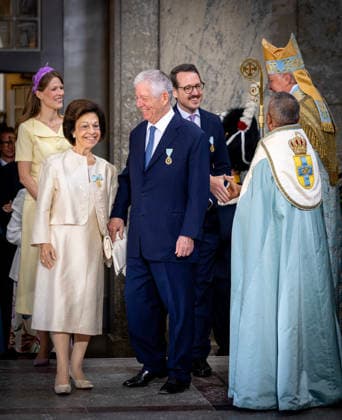 13-06-2026 Sweden Te Deum on the occasion of the celebration of the King and Queens Golden wedding anniversary in Stockholm. Crown Prince Alexander of Yugoslavia and Crown Princess Katherine of Serbia Â  Copyright: xPPEx