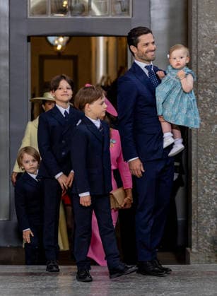 13-06-2026 Sweden Te Deum on the occasion of the celebration of the King and Queens Golden wedding anniversary in Stockholm. Princess Sofia and Prince Carl Philip with Prince Alexander, Prince Gabriel and Prince Julian Â  Copyright: xPPEx