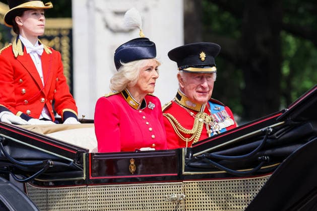 June 13, 2026, London, London, UK: London, UK. King Charles III and Queen Camilla depart Buckingham Palace in a horse-drawn carriage during Trooping the Colour 2026 in London..Trooping the Colour, also known as the KingÃ¢â‚¬â ¢s Birthday Parade, is the annual military ceremony marking the official birthday of the British monarch. The event takes place on Horse Guards Parade and concludes with a Royal Air Force flypast over Buckingham Palace. London UK  - ZUMAl94_ 20260613_zaf_l94_090 Copyright: xDinendraxHariax