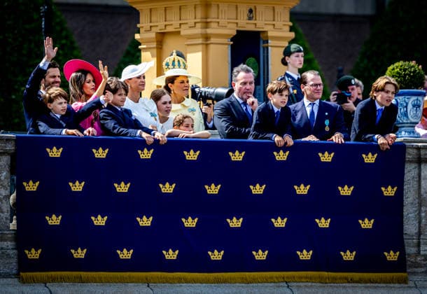 13-06-2026 Sweden Embarking Vasaorden, Skeppsbron on the occasion of the celebration of the King and Queens Golden wedding anniversary in Stockholm. Princess Madeleine and Chris O Neill with Prince Nicolas, Princess Adrienne and Princess Leonore Princess Sofia and Prince Carl Philip with Prince Alexander, Prince Gabriel and Prince Julian Prince Daniel and Crown Princess Victoria with Princess Estelle and Prince Oscar Â  Copyright: xPPEx
