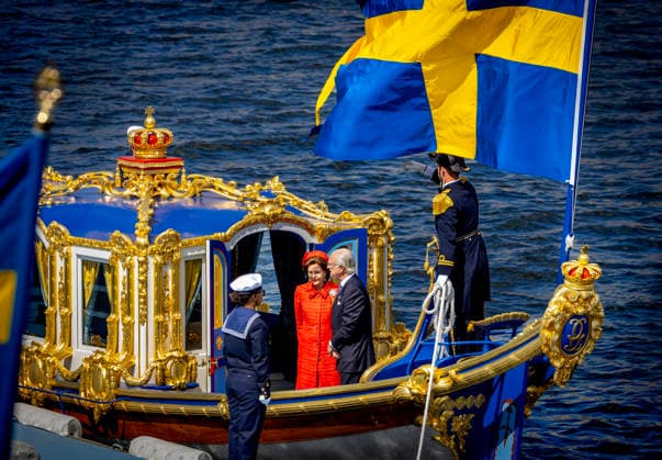 13-06-2026 Sweden Embarking Vasaorden, Skeppsbron on the occasion of the celebration of the King and Queens Golden wedding anniversary in Stockholm. King Carl Gustaf and Queen Silvia Â  Copyright: xPPEx