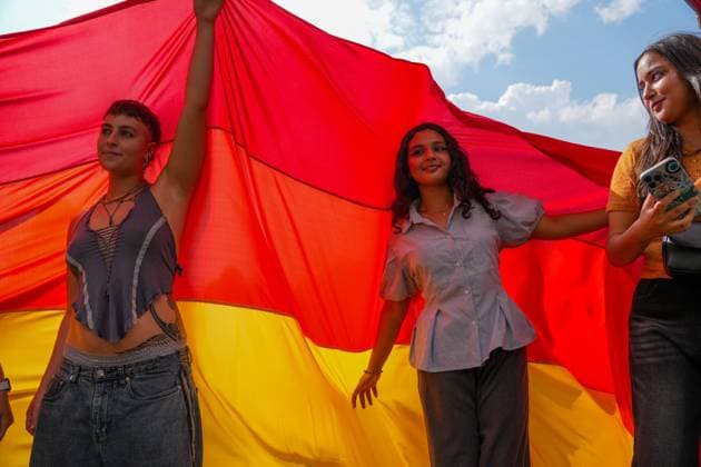 Nepal s LGBTQ+ community marks Pride Month with annual parade in Kathmandu KATHMANDU, NEPAL JUNE 13, 2026: Members and supporters of the LGBTQ+ community take part in the 8th Annual Pride Parade in Kathmandu. Held during global Pride Month celebrations, the march brought together hundreds of activists, community members, and allies advocating for equal rights, greater social inclusion, and protection from discrimination. The event highlighted ongoing efforts to advance LGBTQ+ rights and visibility in Nepal. Photo by Sunil Pradhan JNA Press (Photo by Sunil Pradhan JNA Press via Nexpher Images) Kathmandu