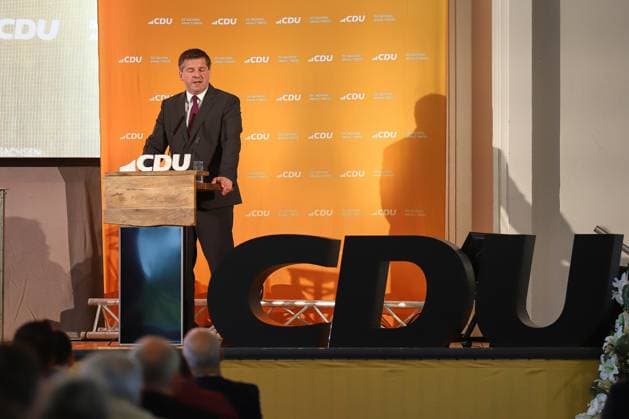 Dessau-Roßlau, Sachsen-Anhalt, Deutschland, 13.06.2026: Veranstaltungszentrum Golf-Park Dessau: 34. Landesparteitag der CDU Sachsen-Anhalt: Ministerpräsident Sven Schulze *** Dessau Roßlau, Saxony-Anhalt, Germany, 13 06 2026 Event Center Golf Park Dessau 34 State Party Conference of the CDU Saxony-Anhalt Minister President Sven Schulze Copyright: xdtsxNachrichtenagenturx dts_122848
