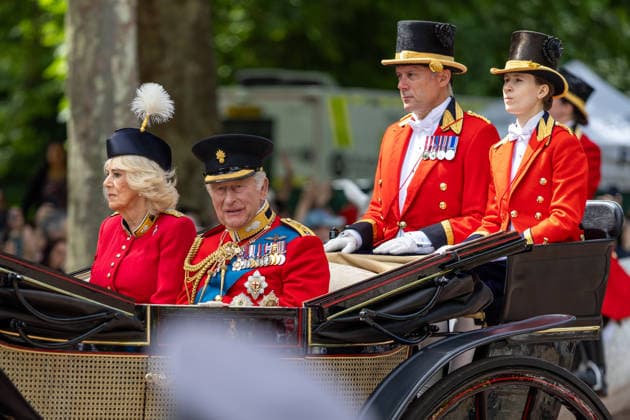 June 13, 2026, London, United Kingdom: King Charles III and Queen Camilla lead Trooping the Colour 2026 in an Ascot Landau carriage on Pall Mall, London, London United Kingdom - ZUMAs197 20260613_aaa_s197_053 Copyright: xPhilxLewisx