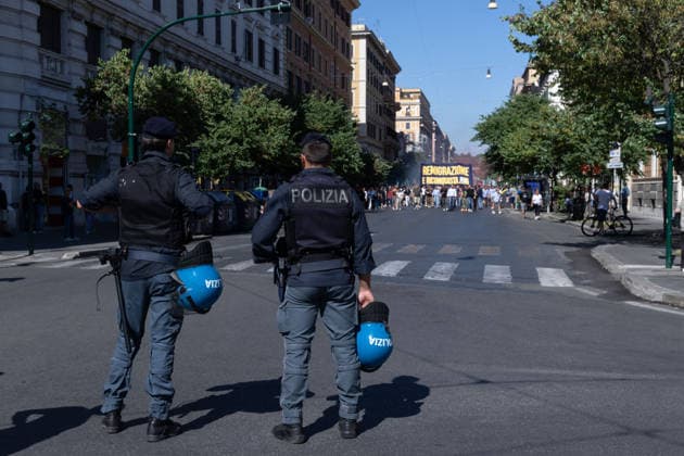 IPA85647074 - Rally in Rome in support of remigration, organized by the Remigration and Reconquest committee  Copyright: xMatteoxNardonex xx 85647074