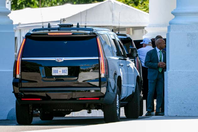 President Donald Trump departs the White House in Washington, DC on Saturday, June 13, 2026. The President will spend the day at Trump National Golf Club in Sterling, Virginia, and attend a MAGA INC. dinner this evening.  WAP20260613437 BONNIExCASH