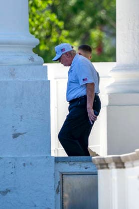 President Donald Trump departs the White House in Washington, DC on Saturday, June 13, 2026. The President will spend the day at Trump National Golf Club in Sterling, Virginia, and attend a MAGA INC. dinner this evening.  WAP20260613438 BONNIExCASH