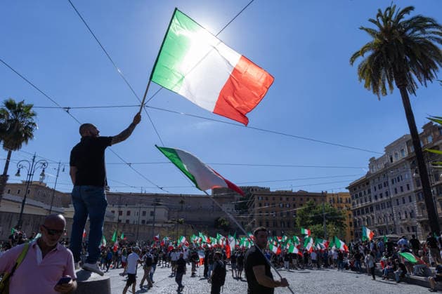 IPA85647085 - Rally in Rome in support of remigration, organized by the Remigration and Reconquest committee  Copyright: xMatteoxNardonex xx 85647085