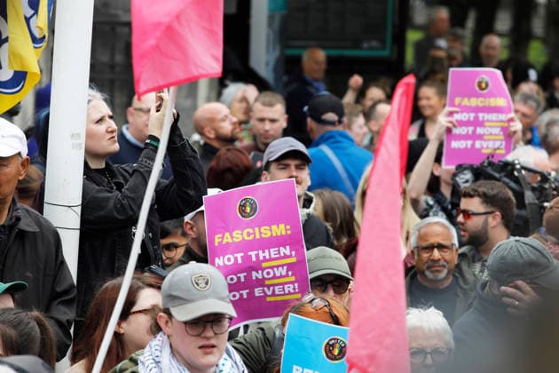 Anti-racism protest in Belfast BELFAST, NORTHERN IRELAND - JUNE 13: Thousands gather for anti-racism rally, after violence erupted across the city this week as the businesses and vehicles were targeted in Belfast, Northern Ireland on June 13, 2026. Conor McCaughley Anadolu Belfast Ireland. Editorial use only. Please get in touch for any other usage.  Copyright: x2026xAnadoluxConorxMcCaughleyx
