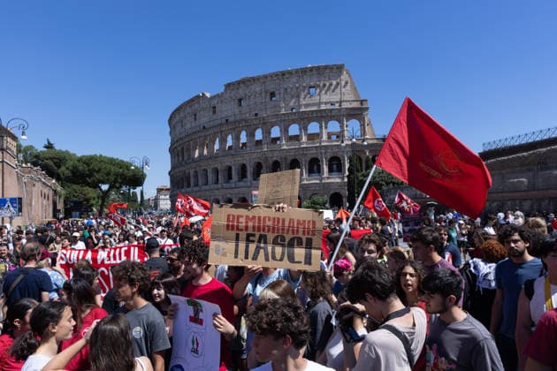 IPA85647927 - Demonstration in Rome against forced repatriation, organized by the CGIL of Rome and Lazio, the ANPI, and other anti-fascist associations  Copyright: xMatteoxNardonex xx 85647927