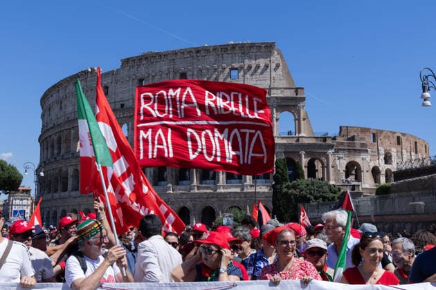IPA85647942 - Demonstration in Rome against forced repatriation, organized by the CGIL of Rome and Lazio, the ANPI, and other anti-fascist associations  Copyright: xMatteoxNardonex xx 85647942