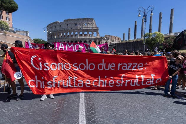 IPA85647935 - Demonstration in Rome against forced repatriation, organized by the CGIL of Rome and Lazio, the ANPI, and other anti-fascist associations  Copyright: xMatteoxNardonex xx 85647935