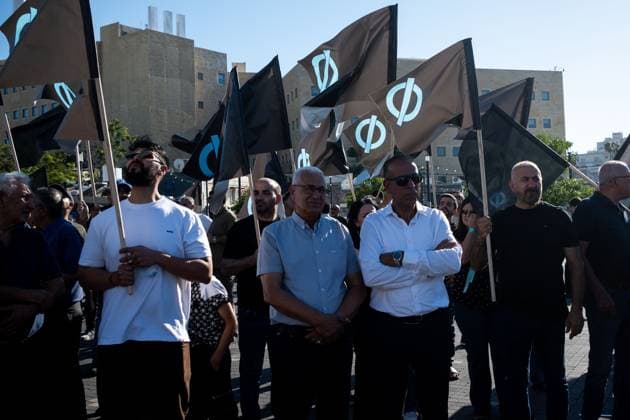 Demonstration Against Organized Crime in Lod LOD, ISRAEL JUNE 13, 2026: Arab residents, community leaders, and activists take part in a protest in the city of Lod, calling for stronger action against organized crime and violence affecting Arab communities in Israel. Demonstrators accused the government of failing to adequately address the issue and demanded greater investment in public safety, law enforcement, and community protection. The rally highlighted growing concerns over crime rates and security in Arab towns and neighborhoods across the country. Photo by Jess Flom JNA Press (Photo by jess flom JNA Press via Nexpher Images) lod