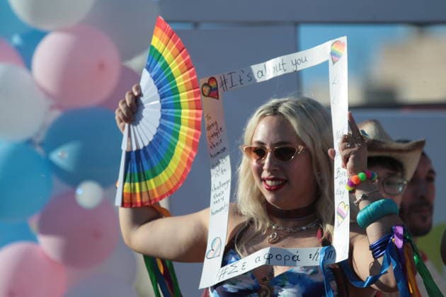 June 13, 2026, Athens, Greece: Participants gather outside the Greek Parliament in Syntagma Square during the Athens Pride 2026 march in Athens. Thousands of people took part in the annual event, celebrating diversity and calling for equality and the protection of LGBTQ+ rights. Athens Greece - ZUMAv62_ 20260613_zaf_v62_001 Copyright: xAristidisxVafeiadakisx