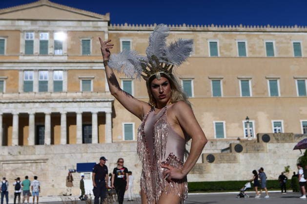 June 13, 2026, Athens, Greece: Participants gather outside the Greek Parliament in Syntagma Square during the Athens Pride 2026 march in Athens. Thousands of people took part in the annual event, celebrating diversity and calling for equality and the protection of LGBTQ+ rights. Athens Greece  - ZUMAv62_ 20260613_zaf_v62_011 Copyright: xAristidisxVafeiadakisx