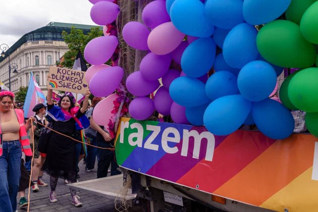 The 25th Pride Warsaw. Party Razem platform. Warsaw Poland Copyright: xMikolajxJaneczekx