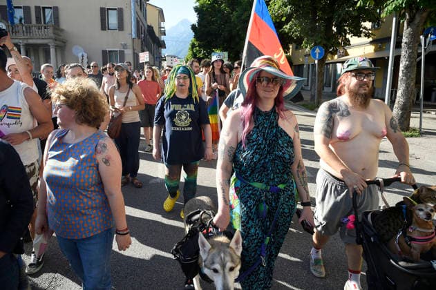 IPA85649995 - Belluno: Gay Pride gathering and parade to Piazza Martiri  Copyright: xGianxPaoloxPeronax xGianxPaoloxPeronax 85649995