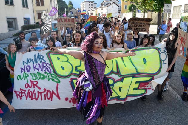 IPA85649993 - Belluno: Gay Pride gathering and parade to Piazza Martiri  Copyright: xGianxPaoloxPeronax xGianxPaoloxPeronax 85649993