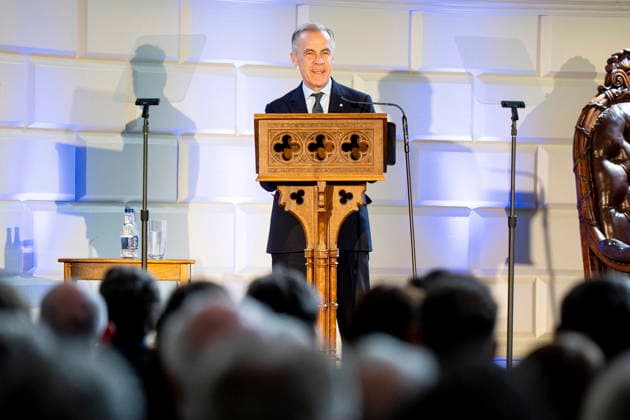 June 13, 2026, Dublin, Ireland: Prime Minister Mark Carney gives remarks at Trinity College in Dublin, on Saturday, June 13, 2026. Dublin Ireland  - ZUMAc35_ 20260613_zaf_c35_048 Copyright: xChristopherxKatsarovx