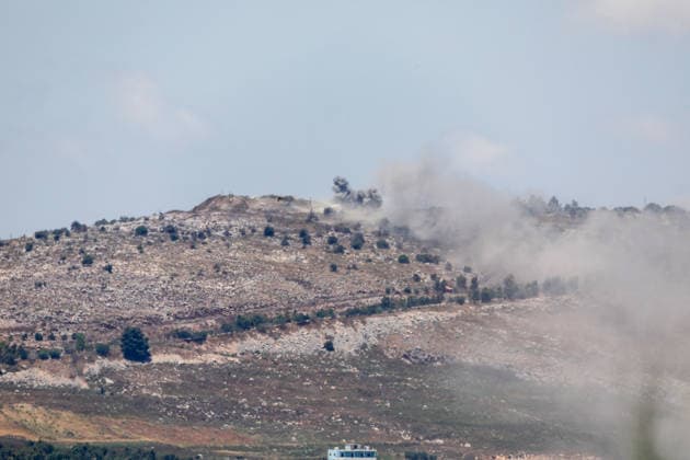 Israeli attacks on Lebanon continue NABATIEH, LEBANON - JUNE 13: Smoke rises following Israeli attack on area around Mount Ali al-Tahir in Nabatieh, Lebanon on June 13, 2026. Ramiz Dallah Anadolu Nabatieh Lebanon. Editorial use only. Please get in touch for any other usage.  Copyright: x2026xAnadoluxRamizxDallahx
