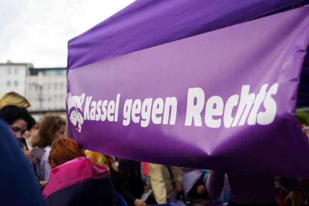 Pride March and Demonstration During CSD in Kassel Germany - Kassel, 13.06.2026 Kassel against right sign as participants take part in the Christopher Street Day (CSD) march in Kassel. Demonstrators marched from Königsplatz through the city centre before returning to Königsplatz, where rallies and speeches were held before and after the procession. Hundreds of people gathered to advocate for LGBTQ+ rights, equality and diversity. Local media reported attendance of around 1,500 participants, though official figures were not immediately available. Hesse