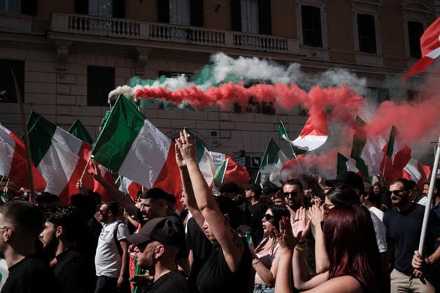 Remigration Support Rally in Rome A demonstration in support of remigration takes place in Rome. The Remigrazione e Riconquista Committee organized a march backing a proposed citizens initiative law on remigration. The proposal is set to be submitted to the Italian Parliament for consideration. Rome, Italy. June 2026. Rome Italy Copyright: xAndreaxCalandrax