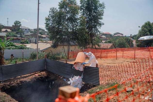 Ebola outbreak in Democratic Republic of Congo BUNIA, DEMOCRATIC REPUBLIC OF THE CONGO - JUNE 13: Personal protective equipment used by healthcare workers are also separated and transported to an incineration site for disposal in accordance with biomedical waste management protocols, as an infected citizen who has the Ebola virus has died in Bunia, Democratic Republic of the Congo (DRC), on June 13, 2026. Stringer Anadolu Bunia Democratic Republic of the Congo. Editorial use only. Please get in touch for any other usage.  Copyright: x2026xAnadoluxStringerx