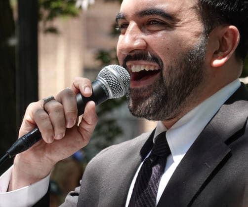 Mayor Zohran Mamdani at at rally supporting Eli Northrup, candidate for New York State Assembly District 69 at Straus Park in New York City on June 13, 2026. Photo Copyright: xHenryxMcGeex