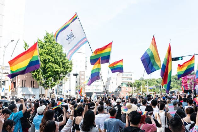 June 13, 2026, Seoul, South Korea: Pride flags are seen during the Seoul Queer Parade in Seoul downtown. The 27th Seoul Queer Parade (SQP) was held in Seoul, South Korea..It is a public cultural event held downtown every year to promote LGBTQIA+ visibility, human rights, cultural enjoyment, and pride. Seoul South Korea - ZUMAs197 20260613_aaa_s197_180 Copyright: xSimonxShinx