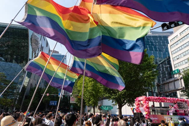 June 13, 2026, Seoul, South Korea: Pride flags are seen during the Seoul Queer Parade in Seoul downtown. The 27th Seoul Queer Parade (SQP) was held in Seoul, South Korea..It is a public cultural event held downtown every year to promote LGBTQIA+ visibility, human rights, cultural enjoyment, and pride. Seoul South Korea - ZUMAs197 20260613_aaa_s197_181 Copyright: xSimonxShinx