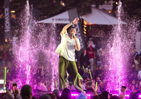 13.06.2026, xlakx, Entertainment, Mary Jane Berlin 2026 v.l. Der Rapper GReeeN live auf der Mary Jane Bühne. Die Veranstaltung präsentiert Aussteller aus den Bereichen Cannabis, Medizin, Lifestyle und Hanfprodukte. Berlin *** 13 06 2026, xlakx, Entertainment, Mary Jane Berlin 2026 v l The rapper GReeeN live on the Mary Jane stage The event presents exhibitors from the fields of cannabis, medicine, lifestyle and hemp products Berlin Daniel Lakomski