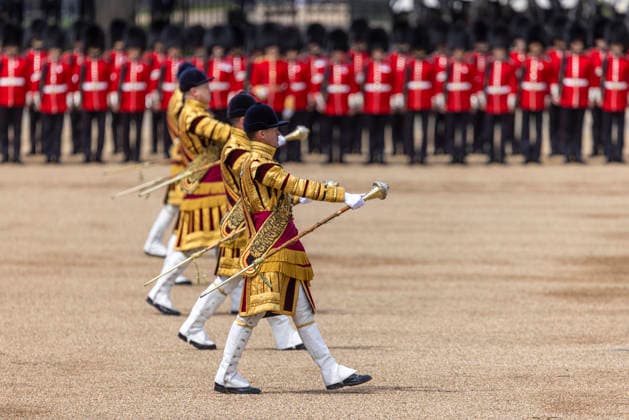 Trooping the Colour 2026 The King™s Birthday Parade in London 13 June 2026 London, UK: King Charles III and members of the Royal Family take part in Trooping the Colour, the King™s Birthday Parade, on Horse Guards Parade in central London. The annual ceremonial event featured more than 1,350 soldiers of the Household Division, accompanied by military bands, mounted troops and the King™s Troop Royal Horse Artillery. This year™s parade saw the King™s Company, 1st Battalion Grenadier Guards, Troop their Colour in the presence of His Majesty The King, the first time the regiment has performed the honour before a King in 90 years. The Royal Procession travelled from Buckingham Palace along The Mall to Horse Guards Parade before  Copyright: xAbdullahxBaileyx xAnthonyxBaileyx-xB2421x xAvalonx 1109967207