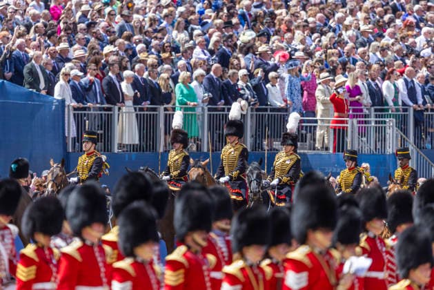 Trooping the Colour 2026 The King™s Birthday Parade in London 13 June 2026 London, UK: King Charles III and members of the Royal Family take part in Trooping the Colour, the King™s Birthday Parade, on Horse Guards Parade in central London. The annual ceremonial event featured more than 1,350 soldiers of the Household Division, accompanied by military bands, mounted troops and the King™s Troop Royal Horse Artillery. This year™s parade saw the King™s Company, 1st Battalion Grenadier Guards, Troop their Colour in the presence of His Majesty The King, the first time the regiment has performed the honour before a King in 90 years. The Royal Procession travelled from Buckingham Palace along The Mall to Horse Guards Parade before  Copyright: xAbdullahxBaileyx xAnthonyxBaileyx-xB2421x xAvalonx 1109967451