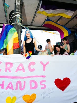 Participants March in Ljubljana Pride Parade 2026 Participants take part in the Ljubljana Pride Parade in Ljubljana, Slovenia, on June 13, 2026. The march through the city center marked the culmination of the annual Ljubljana Pride Festival, bringing together members of the LGBTQ+ community and supporters to advocate for equality, inclusion, and human rights. This year s festival was held under the slogan Democracy in Our Hands Hope is Our Resistance. Ljubljana Slovenia  Copyright: xNikxErikxNeubauerx _DSC0169.JPEG