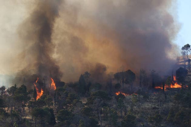 Firefighters response to wildfires in two regions in southern Italy SICILY, ITALY - JUNE 13: Large fire has broken out in Montagna Grande, a town in Salemi, near Trapani in Sicily, Italy on June 13, 2026. Two Canadair aircraft and three helicopters take part in an extinguishing work. Alberto Lo Bianco Anadolu Sicily Italy. Editorial use only. Please get in touch for any other usage.  Copyright: x2026xAnadoluxAlbertoxLoxBiancox