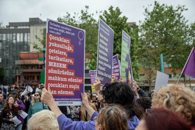 June 13, 2026, Istanbul, Istanbul, Turkey: Women s, LGBTQ+ and children s rights organizations gathered to protest the government s proposed 12th Judicial Reform Package, holding a press statement against what they describe as a measure that would restrict fundamental rights and freedoms. Speakers criticized provisions related to alimony, custody, mediation in cases involving violence, LGBTQ+ rights, children s rights and social media regulations, arguing that the package would increase state control over private life and weaken existing legal protections. The groups called for the complete withdrawal of the proposal and reaffirmed their commitment to defending equal rights, freedom and a life free from violence. Istanbul Turkey - ZUMAt171 20260613_zip_t171_050 Copyright: xAbdullahxTepelix