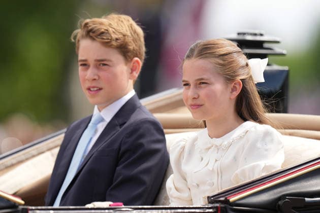 Trooping the Colour 2026 Princess Charlotte and Prince George attend Trooping the Colour at Buckingham Palace, London, UK, on the 13th June 2026. Picture by James Whatling London Buckingham Palace Greater London United Kingdom  WHA-0826