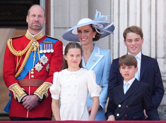 Trooping the Colour 2026 The Prince of Wales, The Princess of Wales, Princess Charlotte, Prince George and Prince Louis attend Trooping the Colour at Buckingham Palace, London, UK, on the 13th June 2026. Picture by James Whatling London Buckingham Palace Greater London United Kingdom  WHA-0826