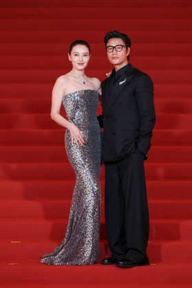 SHANGHAI, CHINA - JUNE 13: Actor Chen Kun and actress Gao Yuanyuan arrive at the red carpet of the 28th Shanghai International Film Festival Gala Night on June 13, 2026 in Shanghai, China.  Copyright: xVCGx 111647994672