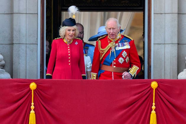(260614) -- LONDON, June 14, 2026 -- Members of the Royal Family appear on the balcony of Buckingham Palace during the Trooping the Colour parade to honour Britain s King Charles III on his official birthday in London, Britain, on June 13, 2026. (Photo by Xinhua) BRITAIN-LONDON-KING-BIRTHDAY-PARADE RayxTang 