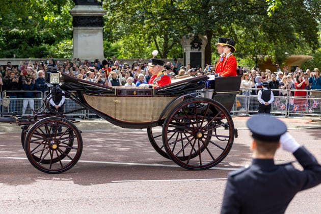 June 13, 2026, London, United Kingdom: King Charles III and Queen Camilla in an Ascot Landau carriage, at Trooping The Colour, on The Mall, London. London United Kingdom - ZUMAs197 20260613_aaa_s197_289 Copyright: xPhilxLewisx